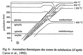 Représentation des anomalies thermiques des zones de subduction