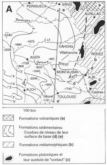 Croute terrestre, exemple régional de l'aquitaine