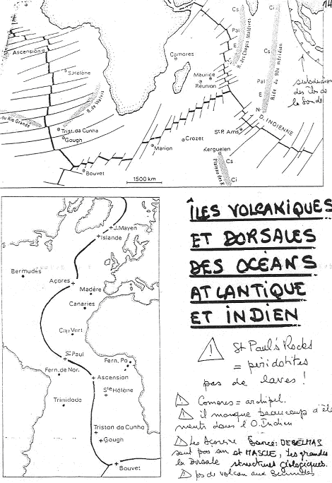 Île volcanique et dorsale