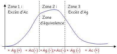 Zones et excès d'Ac ou d'Ag