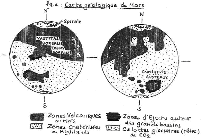Carte géologique de Mars