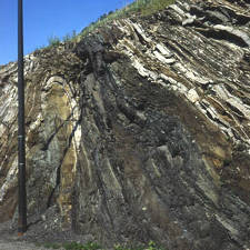Exemple de structure de roches sédimentaires plissées